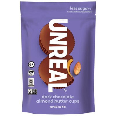 Unreal Chocolate Almond Butter Cups, 3.2 Oz., 2 Pk