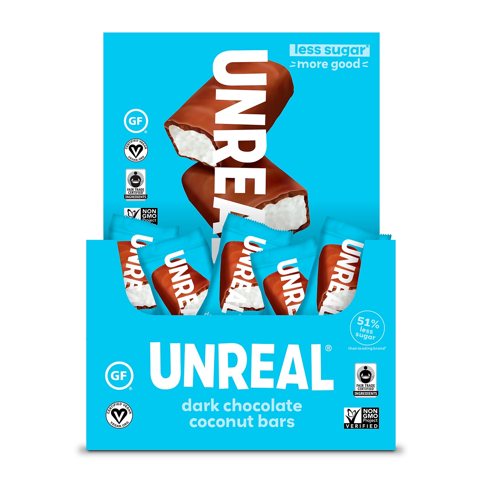 UNREAL Gluten Free Dark Chocolate Coconut Nut Bar, .53 oz., 40 Bars/Box (220-02087)