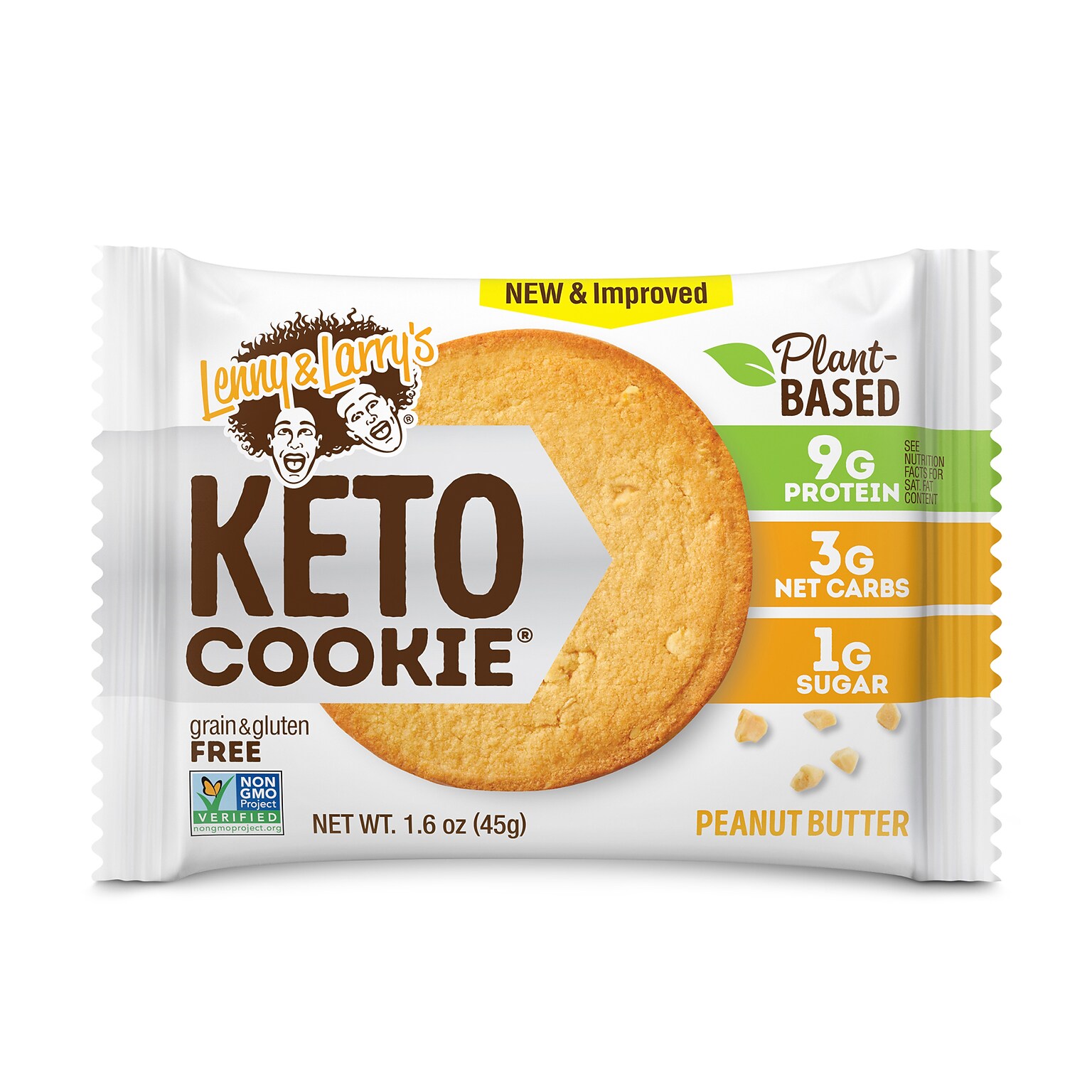 Lenny & Larry's Keto Gluten Free Peanut Butter Cookies, 1.6 oz., 12