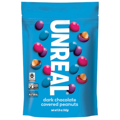Unreal Dark Chocolate Peanut Gems, 5.0 oz., 2/Pack (220-02093)