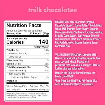 Unreal Milk Chocolate Gems, 5.0 Oz., 2 Pk