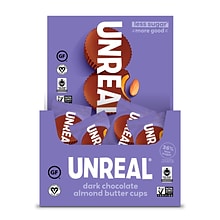 Unreal Dark Chocolate Almond Butter Cups, 0.53 Oz., 40/Pack (220-02089)