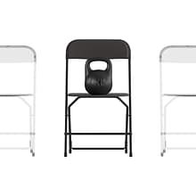 Flash Furniture Hercules™ Plastic Big and Tall Commercial Folding Chair, Black, 4/Pack (4LEL3WBK)