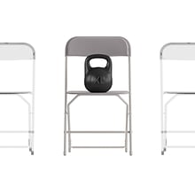 Flash Furniture Hercules™ Plastic Big and Tall Commercial Folding Chair, Gray, 4/Pack (4LEL3WGY)