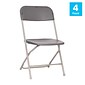 Flash Furniture Hercules™ Plastic Big and Tall Commercial Folding Chair, Gray, 4/Pack (4LEL3WGY)