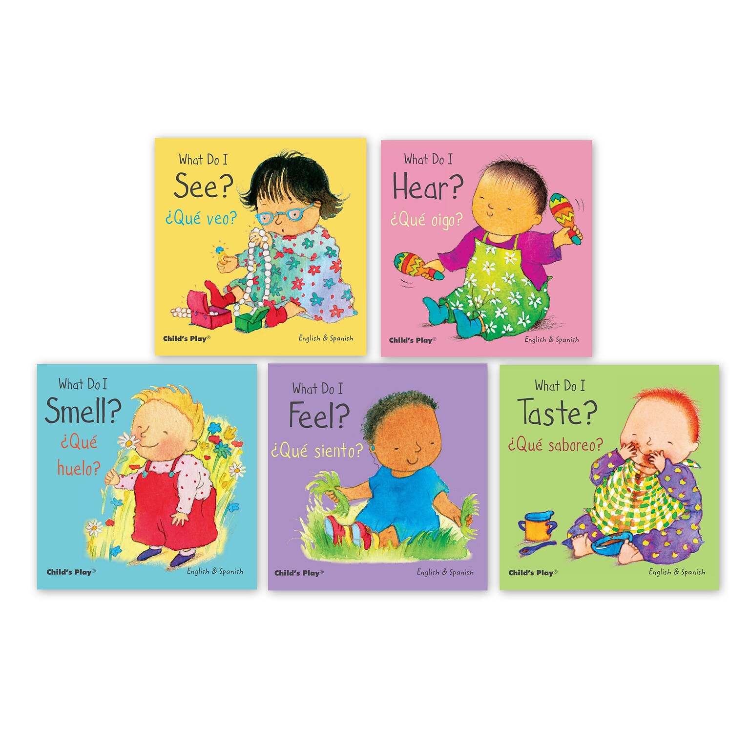 Childs Play Small Senses Bilingual Board Books, 5/Set (CPYCPSS)