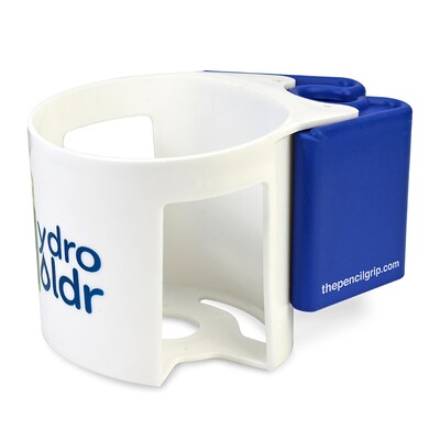 The Pencil Grip Hydro Holdr Clip-On Bottle Holder, White & Blue, Set of 6 (TPG82006)