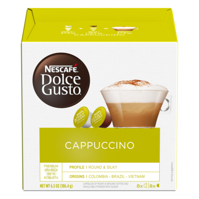 NESCAFE Dolce Gusto Cappuccino, Coffee, 16 Pods/Box (NES27376)
