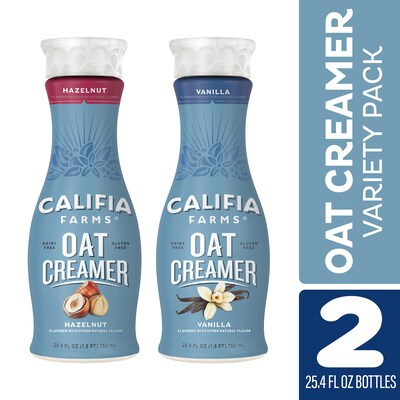 Califia Farms Hazelnut/Vanilla Oat Creamer Variety, 25.4 Oz, 2 Pack