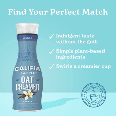 Califia Farms Hazelnut/Vanilla Oat Creamer Variety, 25.4 Oz, 2 Pack