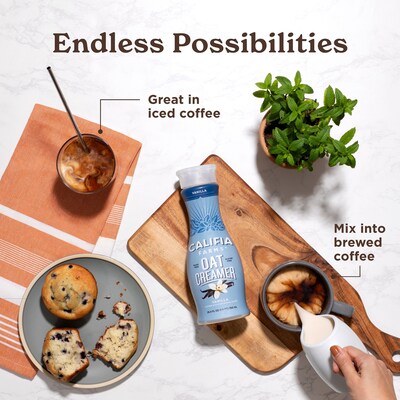Califia Farms Vanilla Oat Milk Liquid Creamer, 25.4 oz, 2Pack (600-00278)