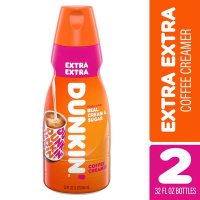 Dunkin Extra Extra Coffee Creamer, 32 Oz, 2PK