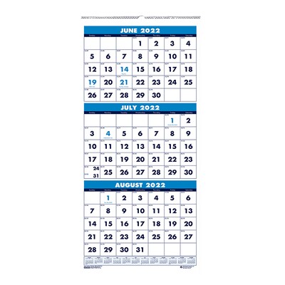2022-2023 House of Doolittle 8 x 17 Academic 3-Month Wall Calendar, 2/Pack (HOD3645-2)