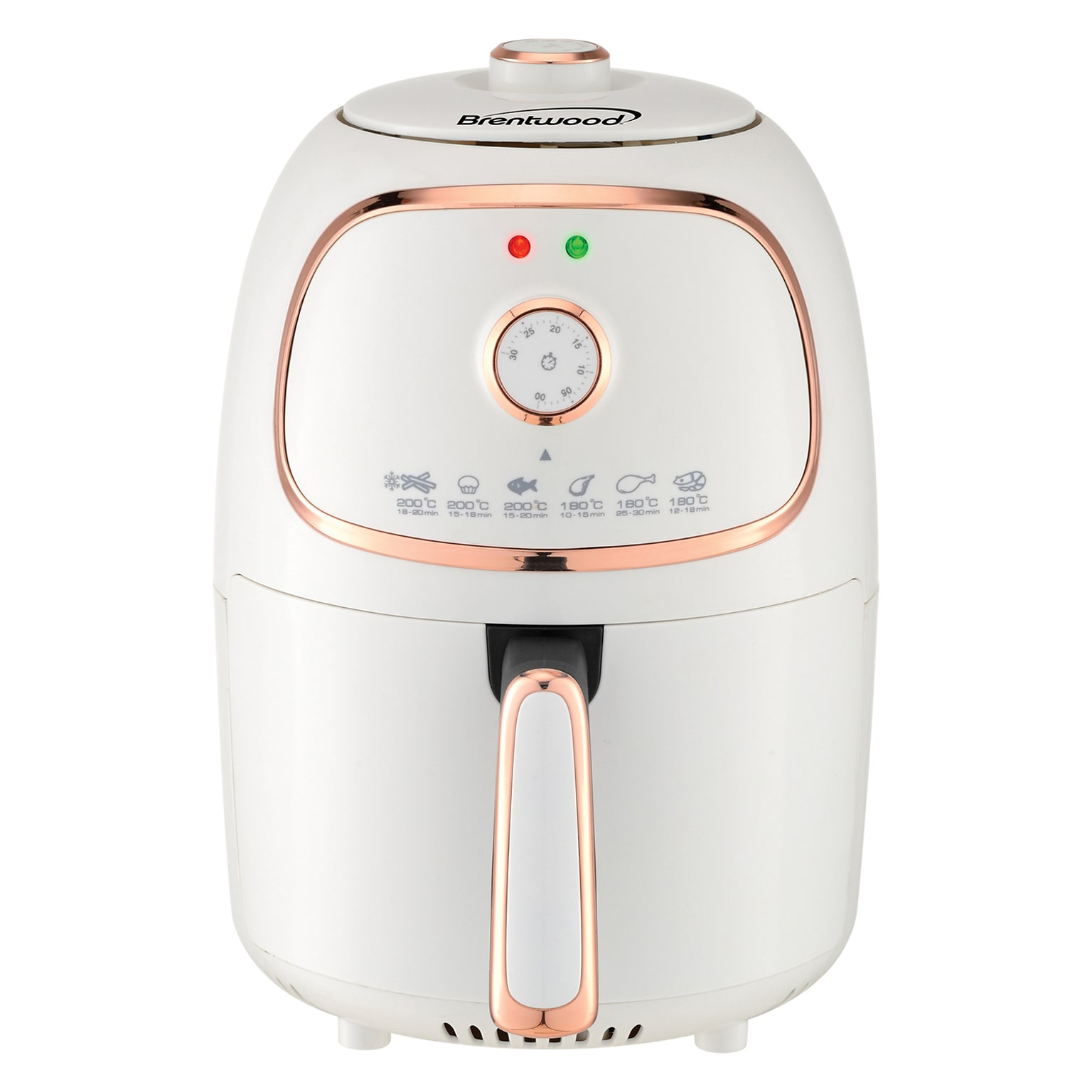 Brentwood 2-Qt. 1,200-Watt Electric Air Fryer with Timer and Temperature Control (White), (AF-202W)