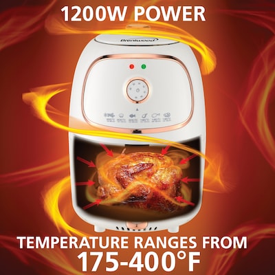 Brentwood 2-Qt. 1,200-Watt Electric Air Fryer with Timer and Temperature Control (White), (AF-202W)