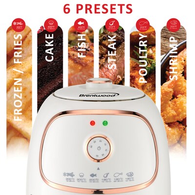 Brentwood 2-Qt. 1,200-Watt Electric Air Fryer with Timer and Temperature Control (White), (AF-202W)
