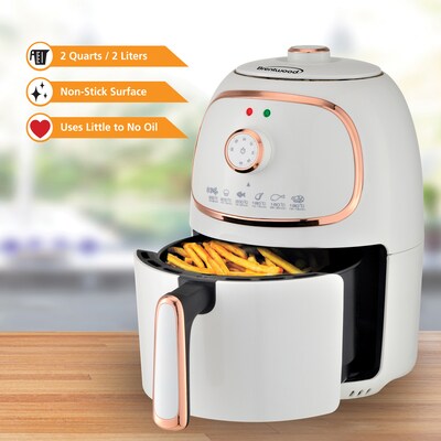 Brentwood 2-Qt. 1,200-Watt Electric Air Fryer with Timer and Temperature Control (White), (AF-202W)