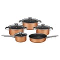 Brentwood 9-Piece Nonstick Copper-Clad Cookware Set with Glass Lids, (BPS-309C)