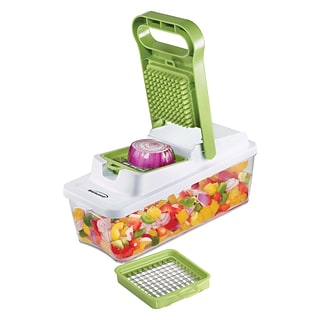 Brentwood Food Chopper and Vegetable Dicer with 6.75-Cup Storage Container - (Green)