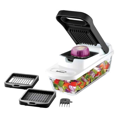 Brentwood Pro Food Chopper and Vegetable Dicer with 6.3-Cup Storage Container and Stainless Steel Blades, (KA-5023BK)