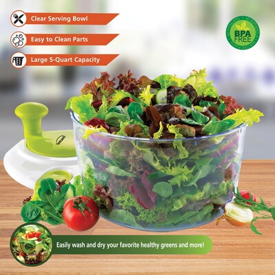 Brentwood Salad Spinner with 5-Qt. Serving Bowl, (KA-5030G)