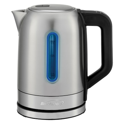 Brentwood Cordless Digital Stainless Steel Kettle with 5 Temperature Presets & Swivel Base, 1.79-Qt., (KT-1796DS)