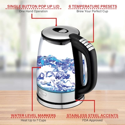 MegaChef 1.2Lt. Stainless Steel Electric Tea Kettle