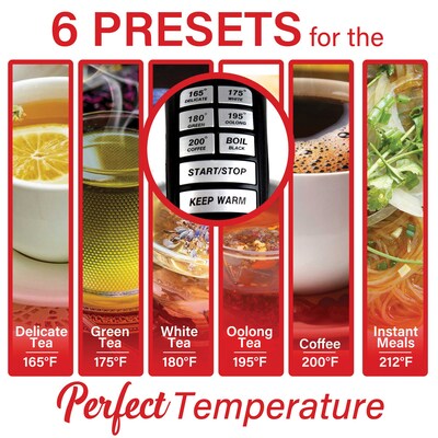 Brentwood Stainless Steel Cordless Glass Electric Kettle, 7-Cups (KT-1982DBK)