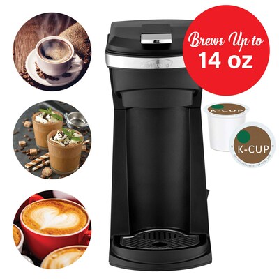 Brentwood Single-Serve Coffee Maker with Reusable Filter Basket for K-Cup Pods & Ground Coffee, Black (TS-1101BK)