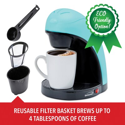 Brentwood Single-Serve Coffee Maker with Mug, Blue (TS-112BL)