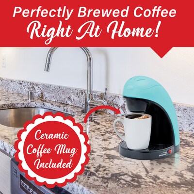 Brentwood Single-Serve Coffee Maker with Mug, Blue (TS-112BL)