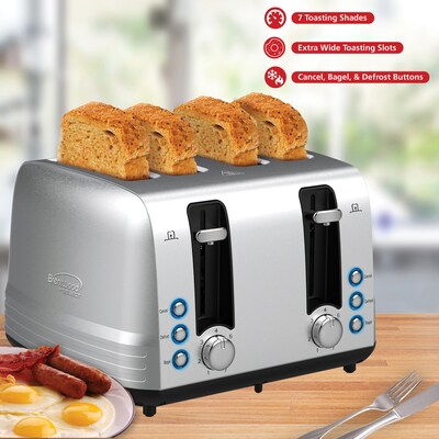 Brentwood Select 1,500-Watt Extra-Wide Stainless Steel 4-Slice Toaster (TS-447S)