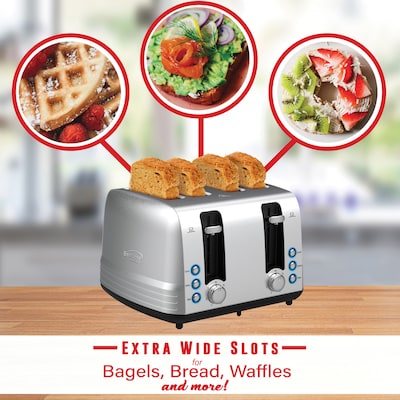 Brentwood Select 1,500-Watt Extra-Wide Stainless Steel 4-Slice Toaster (TS-447S)