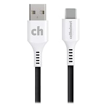 cellhelmet Charge and Sync USB-C to USB-A Round Cable, 6 (CABLE-C-A-6-R-G)