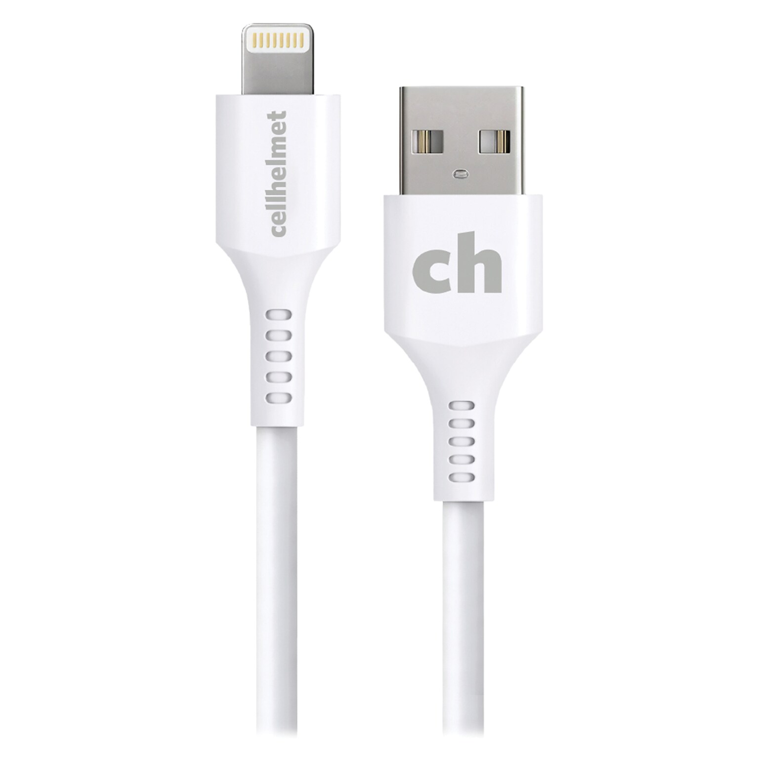 cellhelmet Charge and Sync USB-A to Lightning Round Cable, 6 (CABLE-LIGHT-A-6-R-W)