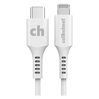 cellhelmet Charge and Sync USB-C to Lightning Round Cable, 1' (CABLE-R-LIGHT-TYPE-C-1)
