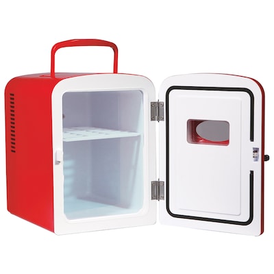 1.2 Cu.ft Red Mini Upright Freezer Compact Refrigerator Stainless