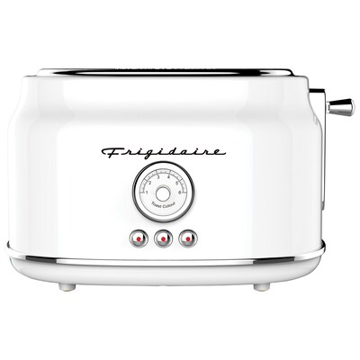 Frigidaire 2-Slice 900-Watt Retro Stainless Steel Toaster (White), (ETO102-WHITE)