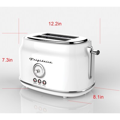 Frigidaire 2-Slice 900-Watt Retro Stainless Steel Toaster (White),  (ETO102-WHITE)