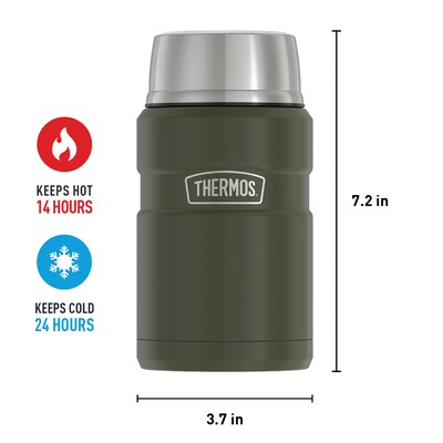 Thermos Stainless Steel Insulated Food Jar, Army Green, 24 oz. (THR3020AGTRI4)