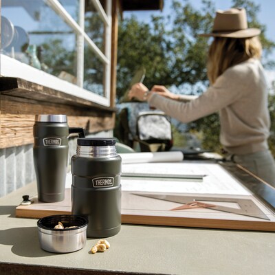 Thermos Stainless Steel Insulated Food Jar, Army Green, 24 oz. (THR3020AGTRI4)
