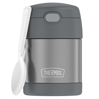 Thermos FUNtainer Stainless Steel Vacuum-Insulated Food Jar, 10-Oz., Gray (F3100CH6)