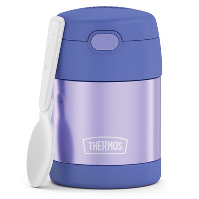 Thermos FUNtainer Stainless Steel Vacuum-Insulated Food Jar, 10-Oz., Purple (THRF3100PU6)