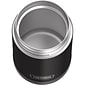 Thermos FUNtainer Stainless Steel Vacuum-Insulated Food Jar with Folding Spoon, 16-Oz., Black Matte (F31101BK6)