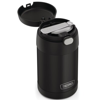 Thermos FUNtainer Stainless Steel Insulated Food Jar, Black Matte, 16 oz. (THRF31101BK6)