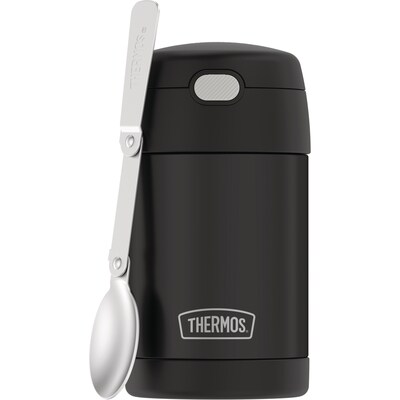 Thermos FUNtainer Stainless Steel Insulated Food Jar, Black Matte, 16 oz. (THRF31101BK6)