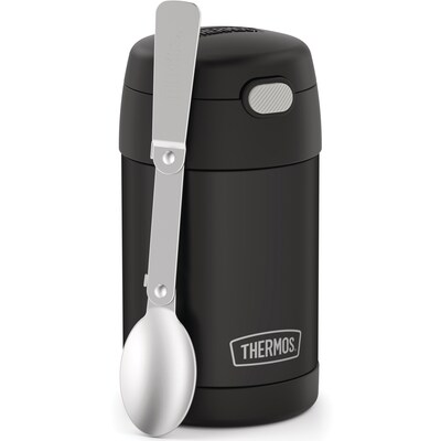 Thermos FUNtainer Stainless Steel Insulated Food Jar, Black Matte, 16 oz. (THRF31101BK6)