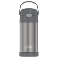 Thermos 12-Ounce FUNtainer Vacuum-Insulated Stainless Steel Bottle, Gray (F4100CH6)