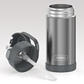 Thermos 12-Ounce FUNtainer Vacuum-Insulated Stainless Steel Bottle, Gray (F4100CH6)