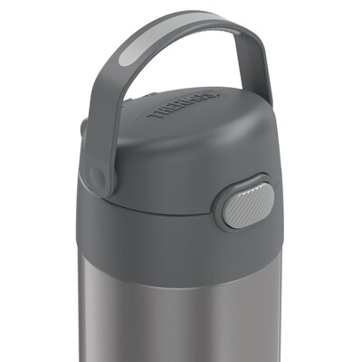 Thermos FUNtainer Stainless Steel Vacuum Insulated Water Bottle, 12 oz., Gray (THRF4100CH6)